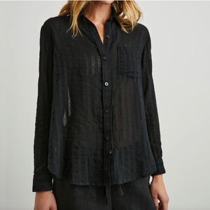 NEW Rails Charli Shirt — Black Shadow Stripe — Size Medium — NWT